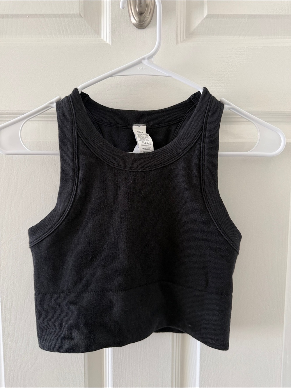 ALO Yoga Black Ribbed Cropped Tank